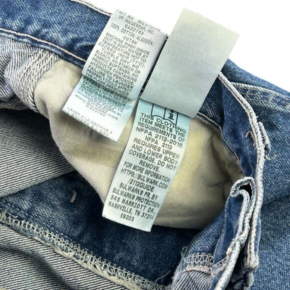 Bulwark Men FR Jeans Size 34 Blue Flame Resistant Carpenter Heavyweight Denim - Picture 9 of 12